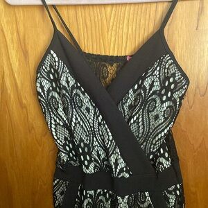 Crochet lace spaghetti strap jumpsuit